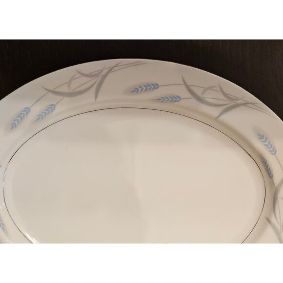 Vintage 1950’s Valmont China Royal Wheat Pattern 14” Oval Serving Platter - Picture 2 of 5